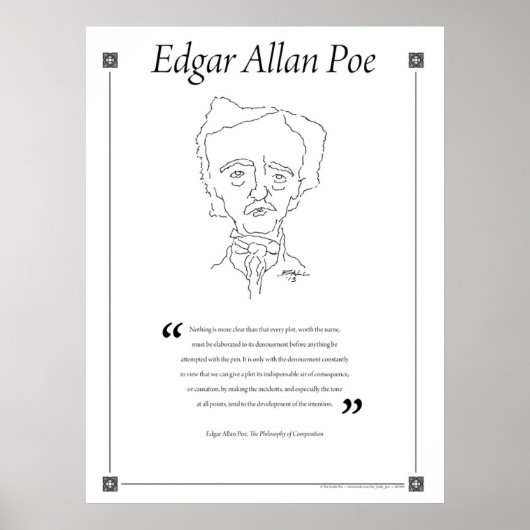 Edgar Allan Poe Ecrire Citation Poster (Devant)