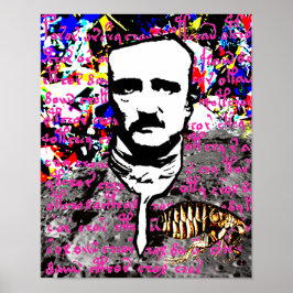 Edgar Allan Poe Flea Moon Lunar Voynich Manuscript Poster