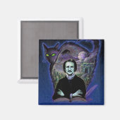 Edgar Allan Poe Gothic Magneet (Voorkant / Achterkant)