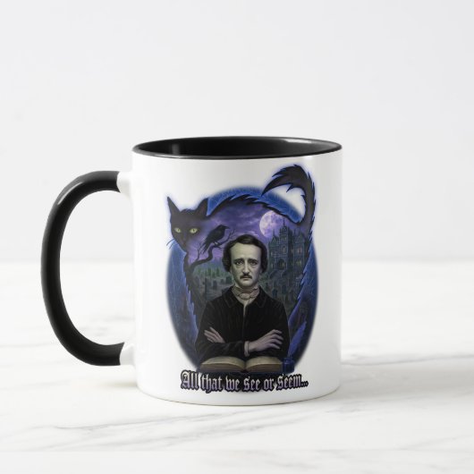 Edgar Allan Poe Gothic Mok – Haunted Raven & Cat (Links)