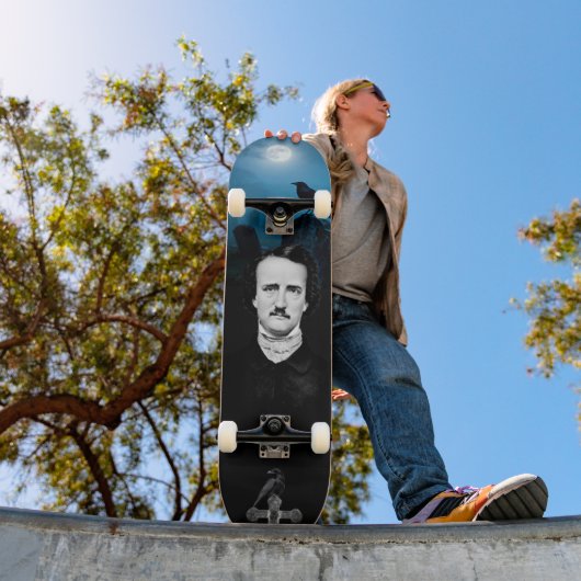 Edgar Allan Poe Graveyard Ravens Gothic Skateboard (Buiten 1)
