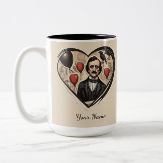  Edgar Allan Poe Heart Gepersonaliseerd Tweekleurige Koffiemok