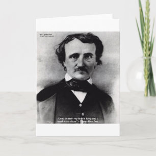 Edgar Allan Poe "Huil Alleen" Liefdescitaten Gesch Kaart