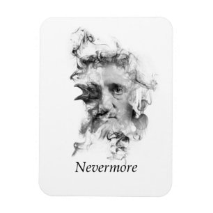Edgar Allan Poe in rook met Raven - Nevermore Magneet