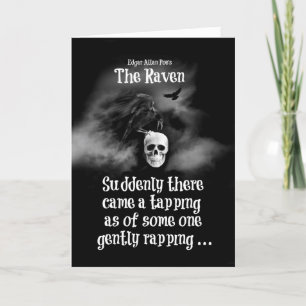 Edgar Allan Poe is de Raven Gothic Halloween Kaart