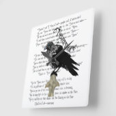 Edgar Allan Poe is de Raven Vierkante Klok (Hoek)