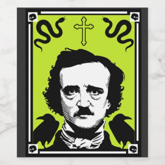 Edgar Allan Poe Jubileum 19 januari Wijn Etiket (Enkel label)