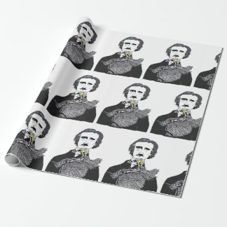 Edgar Allan Poe met een Raven op zijn kin Cadeaupapier