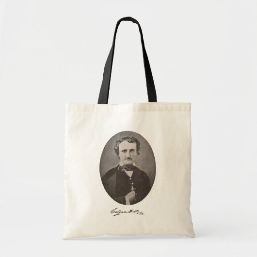 Edgar Allan Poe met handtekening Tote Bag (Voorkant)