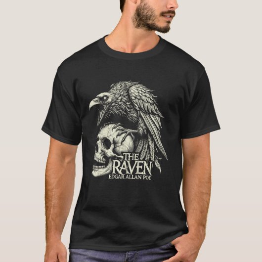 Edgar Allan Poe Nevermore Quoth de Raven T-shirt (Voorkant)