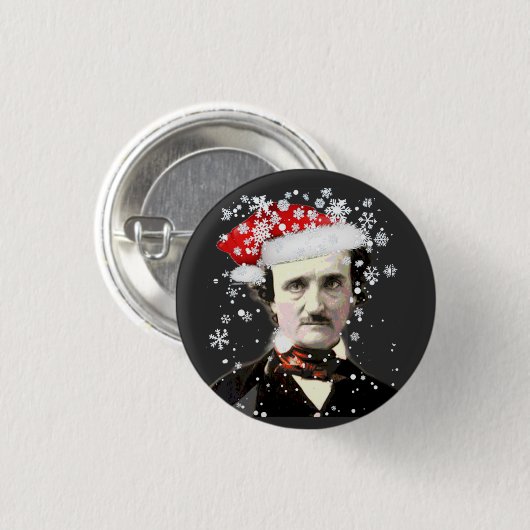 Edgar Allan Poe Pet Snowflake Ronde Button 3,2 Cm (Voorkant /achterkant)