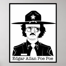 Edgar Allan Poe Poe (zwart op wit) Poster