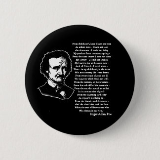 Edgar Allan Poe Poem ALONE Ronde Button 5,7 Cm