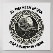 Edgar Allan Poe Poet Author Dream Raven Medallion Poster (Voorkant)