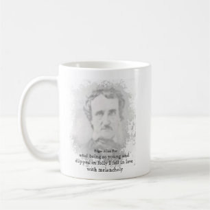 Edgar Allan Poe Poet Melancholy Quote Briefkaart Koffiemok
