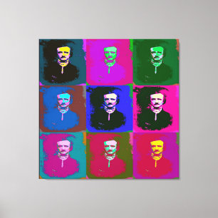Edgar Allan Poe Pop Art Canvas Afdruk
