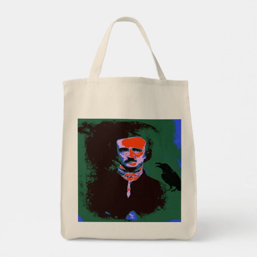 Edgar Allan Poe Pop Art Grote Canvas tas (Achterkant)