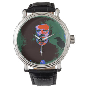Edgar Allan Poe Pop Art Horloge