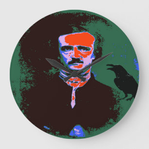 Edgar Allan Poe Pop Art Portret Grote Klok