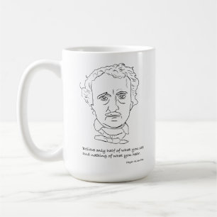 Edgar Allan Poe Portret Met Geloof Citaat Koffiemok