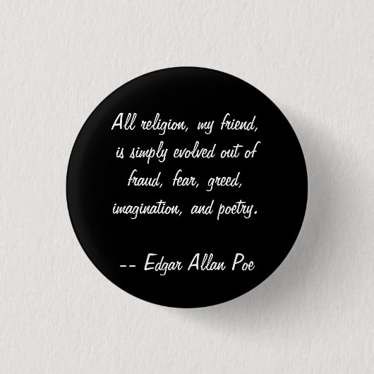 Edgar Allan Poe Quote Ronde Button 3,2 Cm (Voorkant)