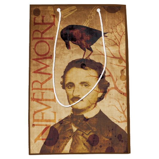 Edgar Allan Poe Quoth de Raven Nevermore Medium Cadeauzakje (Voorkant)