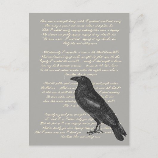 Edgar Allan Poe "Raven" Briefkaart (Voorkant)