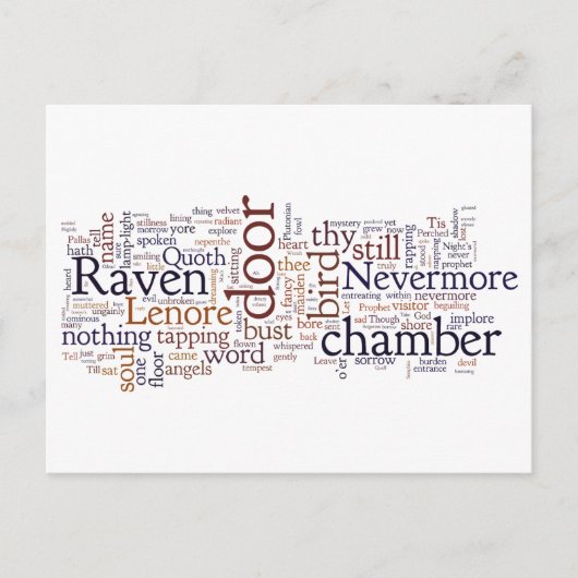 Edgar Allan Poe Raven briefkaart (Voorkant)