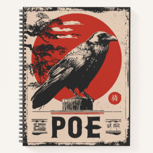 Edgar Allan Poe Raven Gothic Literatuur Ontwerp Notitieboek