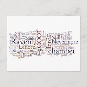 Edgar Allan Poe Raven mots carte postale