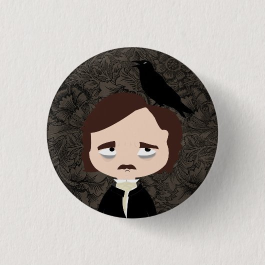 Edgar Allan Poe Ronde Button 3,2 Cm (Voorkant)