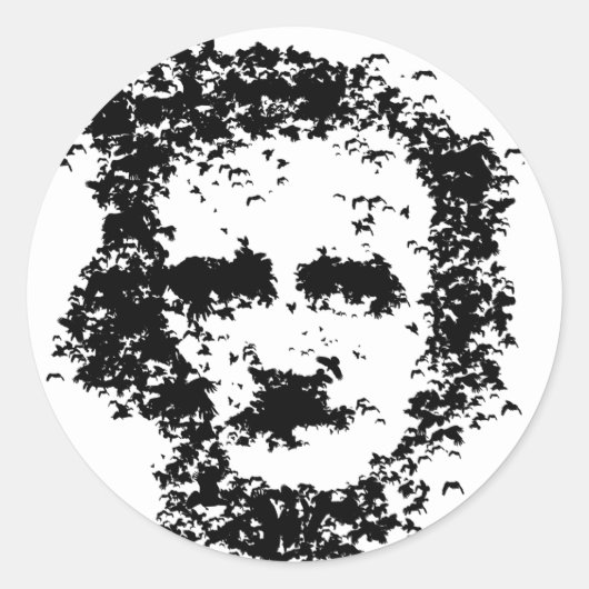 Edgar Allan Poe Ronde Sticker (Voorkant)