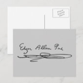Edgar Allan Poe Signature Briefkaart (Voorkant / Achterkant)
