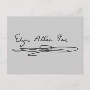 Edgar Allan Poe Signature Briefkaart