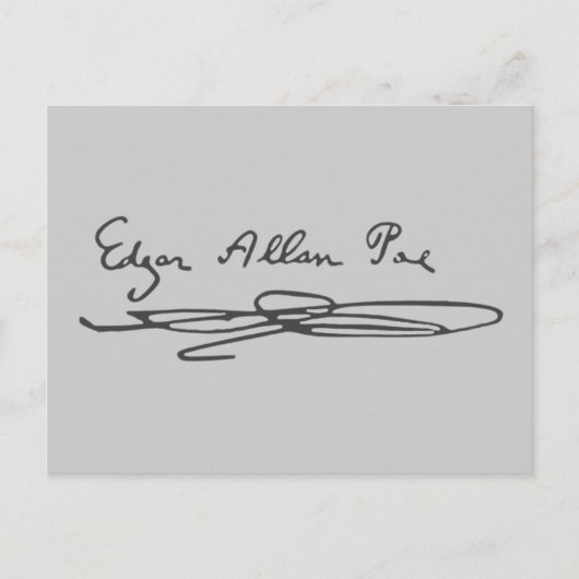 Edgar Allan Poe Signature Briefkaart (Voorkant)