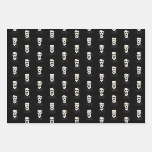 Edgar Allan Poe, Signature, Raven en Portrait Inpakpapier Vel (Voorkant)