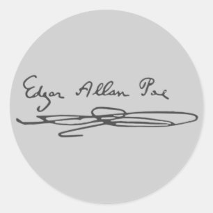 Edgar Allan Poe Signature Ronde Sticker