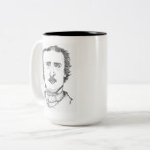 Edgar Allan Poe Stipple Art Coffee Mug (Devant gauche)