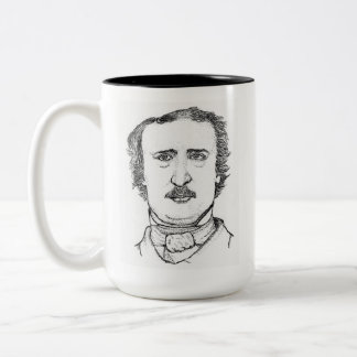 Edgar Allan Poe Stipple Art Koffiemok Tweekleurige Koffiemok