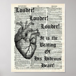 Edgar Allan Poe Tell Tale Heart Dictionary Afdrukk Poster