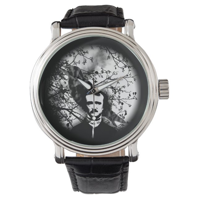 Edgar Allan Poe 'The Raven' Horloge (Voorkant)