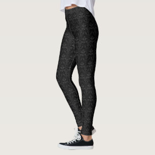 Edgar Allan Poe Theme Raven Damask Gothic Leggings