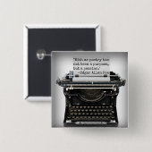 Edgar Allan Poe-toets Vierkante Button 5,1 Cm (Voorkant /achterkant)