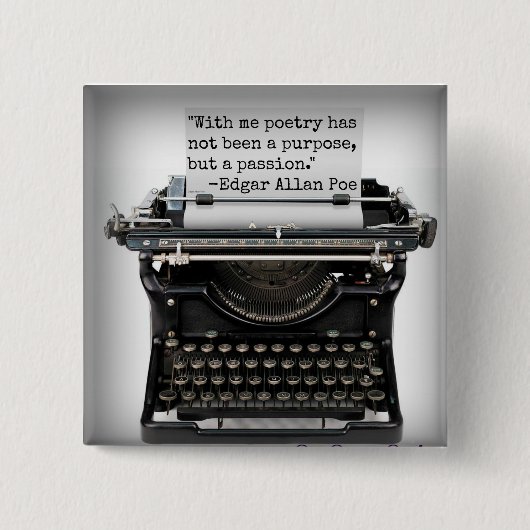 Edgar Allan Poe-toets Vierkante Button 5,1 Cm (Voorkant)