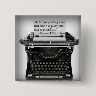 Edgar Allan Poe-toets Vierkante Button 5,1 Cm