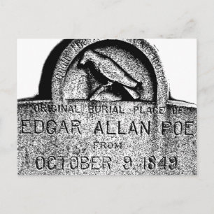 Edgar Allan Poe Tombstone. Creepy Halloween Afbeel Briefkaart
