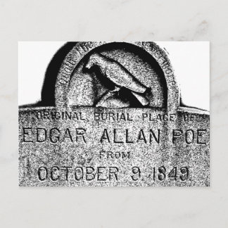 Edgar Allan Poe Tombstone. Creepy Halloween Afbeel Briefkaart