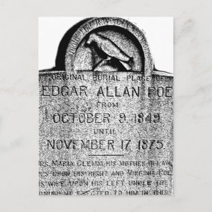 Edgar Allan Poe Tombstone. Creepy Halloween Afbeel Briefkaart
