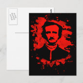 Edgar Allan Poe Tribute (rood) Briefkaart (Voorkant / Achterkant)