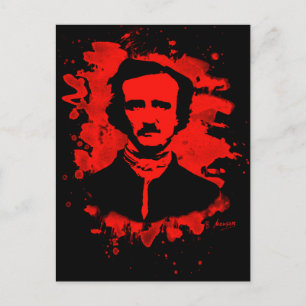 Edgar Allan Poe Tribute (rood) Briefkaart